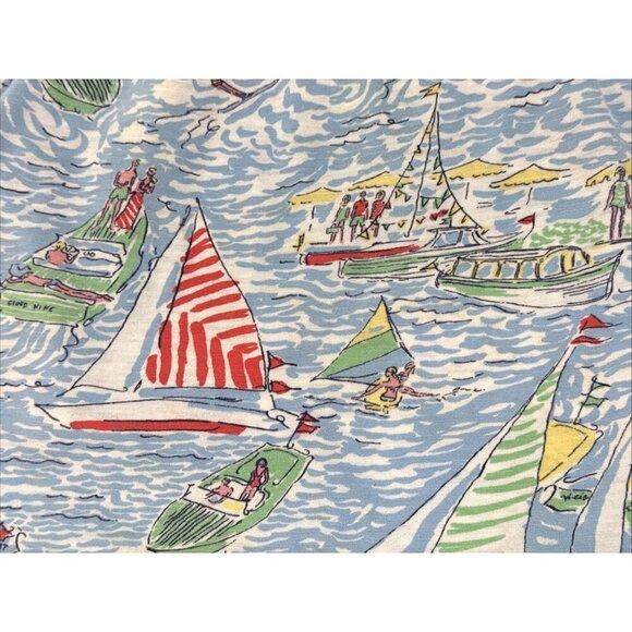 Lilly Pulitzer Dress Sundress Womens Small Blue Regatta Sailboats Nautical Beach - Picture 4 of 11